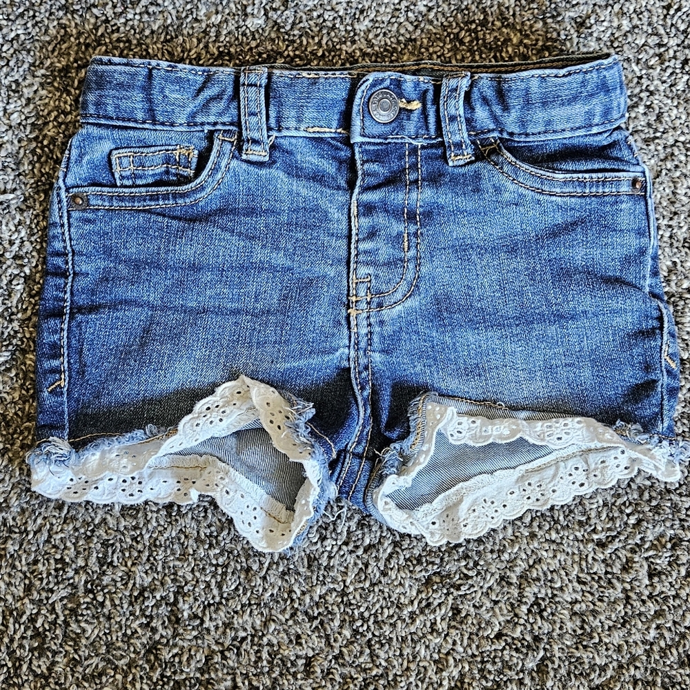 2 Cat & Jack Jean Laced Toddler Shorts - Picture 7 of 10